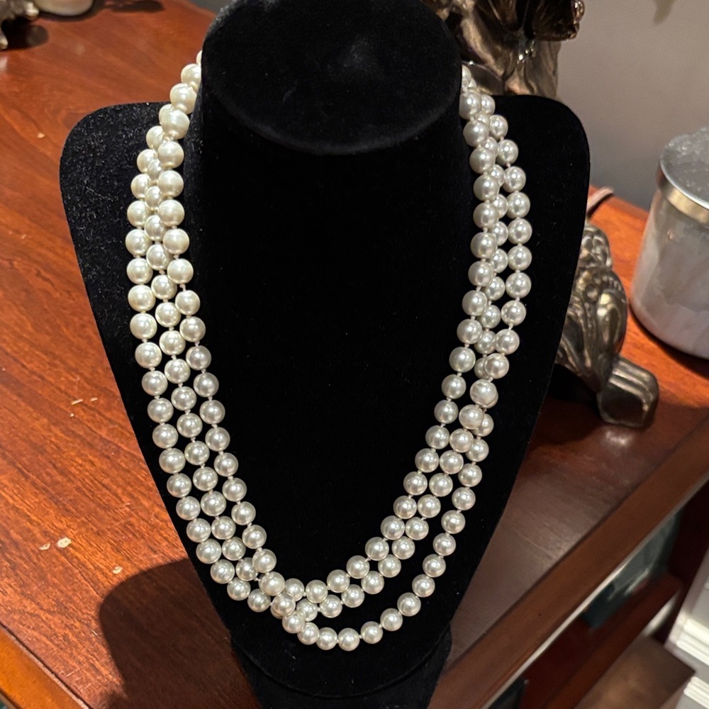 Elegant Pearl Necklace 77cms long